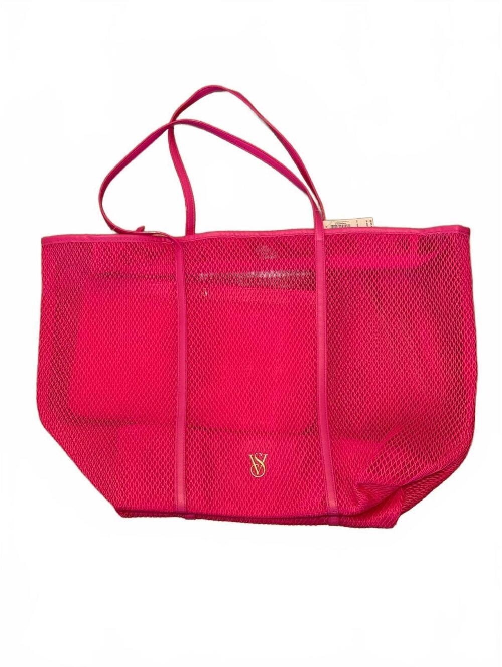 Victoria's Secret Pink Mesh Gym Beach Everyday Tote Bag with Inner Pouch